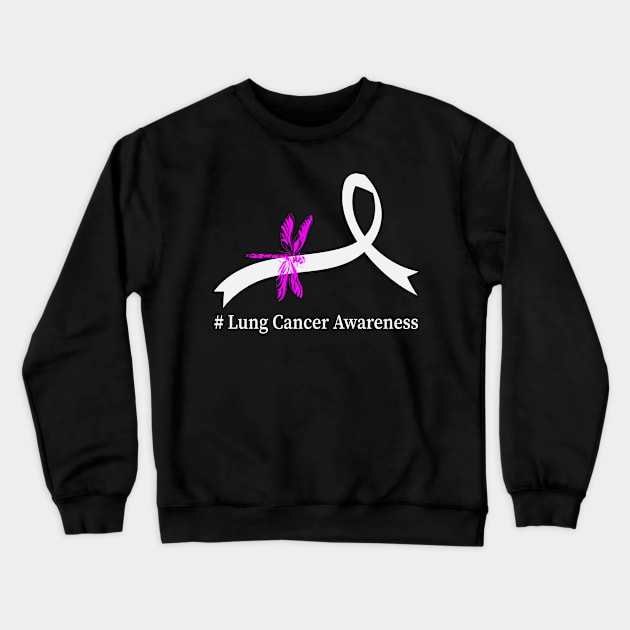 I Wear White Lung Cancer Awareness Crewneck Sweatshirt by Achraf Elhs